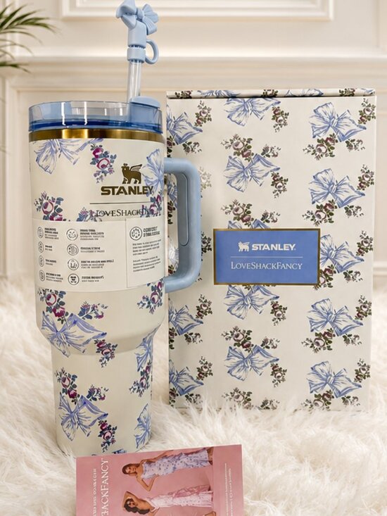 Stanley Other - Stanley x LoveShackFancy 40oz Quencher Tumbler Gift Set Blue NWT